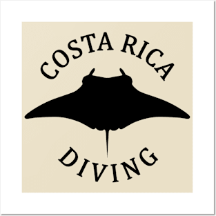 Costa Rica Manta Ray Scuba Diving Posters and Art